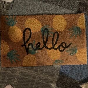 Pineapple Welcome Doormat - Brown and Black